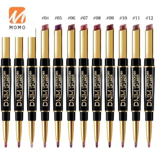 Double-Headed Lip Liner Lipstick Beginner Waterproof and Durable Non-Decolorizing Delineating Painting Lipstick