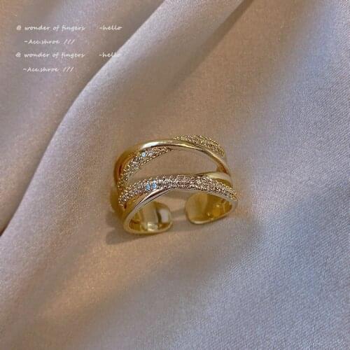 European and American Exaggerated Womens Metal Cross Gold Opening Rings Korean Fashion Jewelry Gothic Girls Finger Accessories