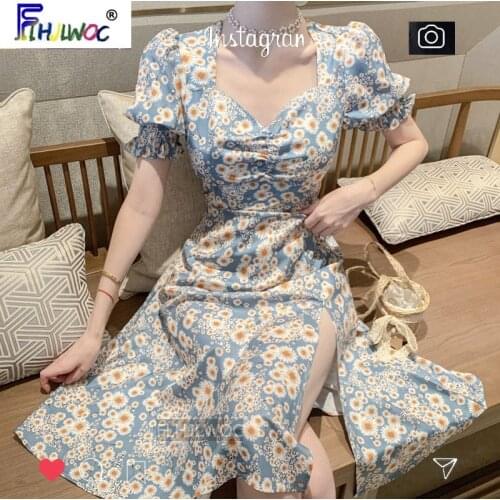 Летние платья с разрезом FLHJLWOC China At AliExpress