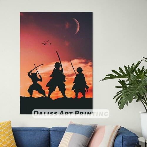 Canvas Anime Demon Slayer Pictures Home Decoration Paintings Poster HD Prints Wall Art Modular Living Room Framed