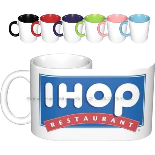 Ihop Logo Ceramic Mugs Coffee Cups Milk Tea Mug Logo Transparent Ihop Restaurant Food Creative Trending Vintage Gift Bottle Cup