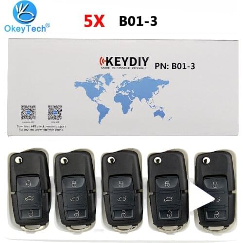 OkeyTech 5pcs/lot B01 KD Key 3 Button Auto Car Remote Control Key B Series For KD900 KD900+ URG200 Keydiy Key Programmer For VW