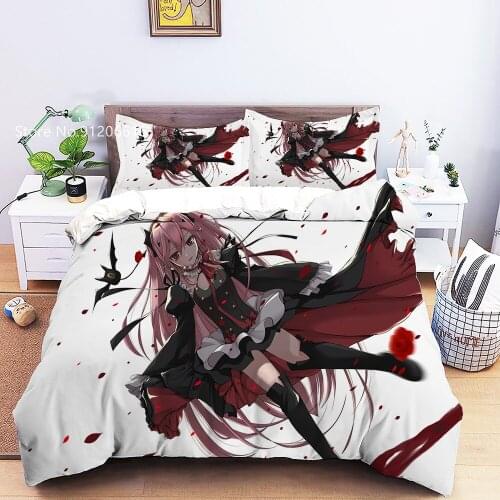 Bed Comforter Cover Seraph Of The End Bedding Set Home Textile Duvet Cover For Youth Kids Boys Modern Bedspread Decoration