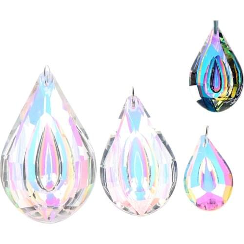 38/63/76mm Colorful Suncatcher Art Glass Drops Chandelier Pendant Light Lamp Part Hanging Prisms Crystal DIY Pendant Parts