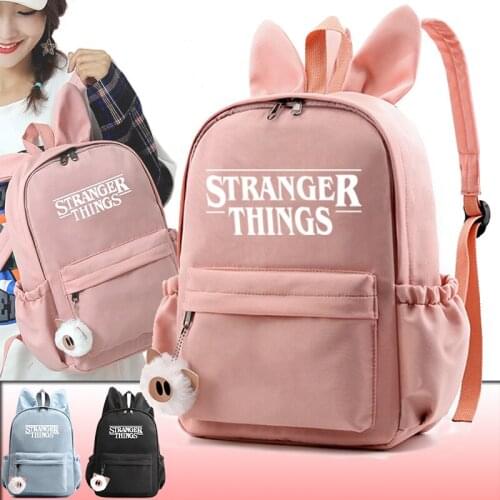 Cute Letters Backpacks For Girls Casual School Students Stranger Things Shoulder Bag Women Large Capacity Travel Bags