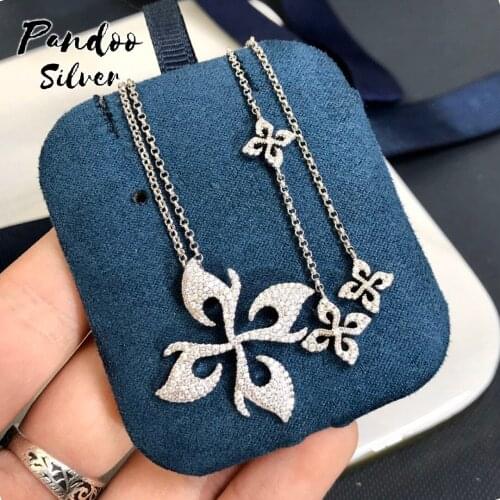 Fashion Charm Sterling Silver Original 1:1 Copy,Silver Magnolia Dart Necklace For Women Jewelry With Logo