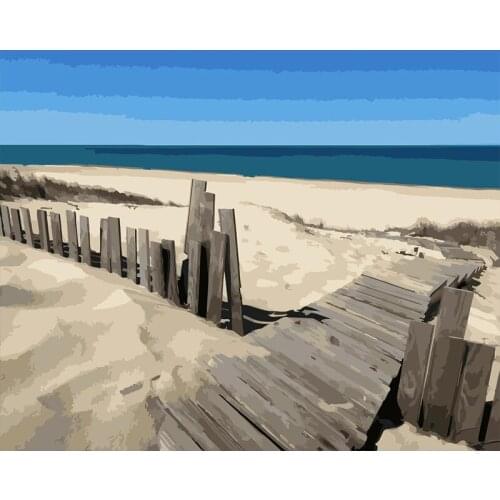 DIY Painting By Numbers landscape Beach Drawing On Canvas HandPainted Painting Art Gift DIY Home Decoration