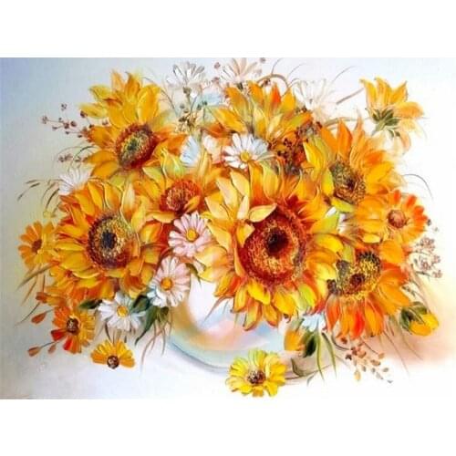 Flower Vase Rose DIY 11CT Cross Stitch Embroidery Kits Needlework Craft Set Printed Canvas Cotton Thread Home Design