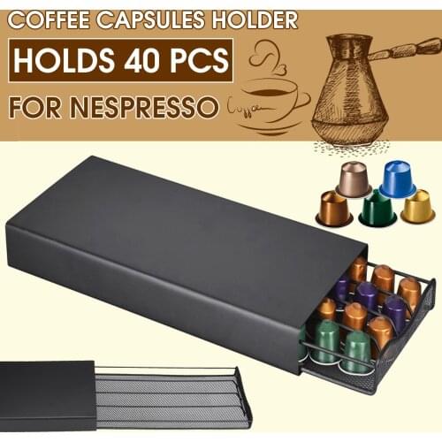 NEW 40Pods Coffee Capsule Organizer Storage Stand Practical Coffee Drawers Capsules Holder Shelves For Nespresso Coffee Capsule