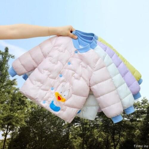 Autumn and winter new thickened childrens down cotton padded clothes baby boys' and girls' Cartoon Mickey Duck Coat