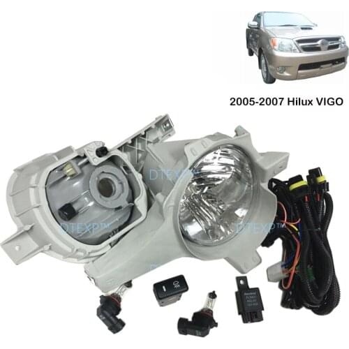 12V Fog Light For Toyota Hilux Vigo 2005-2007 Replacement Car Front Bumper lamp Kit Harness Bulb Switch bulbs wire support