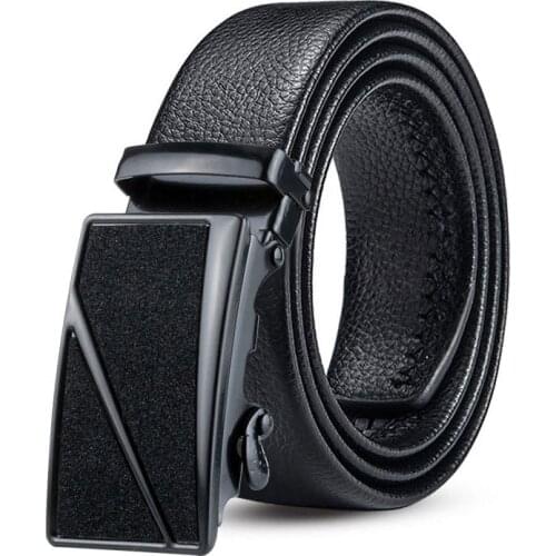 Mens High quality automatic buckle belt Geometric lines buckle bark texture Business fashion casual jeans belt p83
