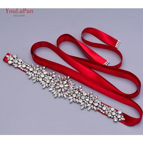 YouLaPan S319 Silver Bridal Belt Handmade Rhinestone Waistband Applique Evening Prom Dresses Wedding Decoration Accessories