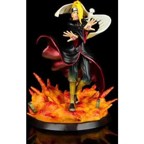 26cm Naruto Anime Akatsukie Gk Statue Figurine Deidara PVC Collection Ninjia Model Figure Toys Special Effects Decoration Gift