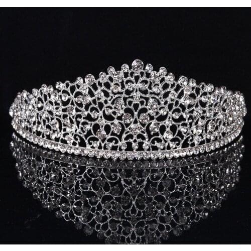 Bridal alloy diamond crown large diamond rhinestone crown wedding dress accessories wedding jewelry hair accessories