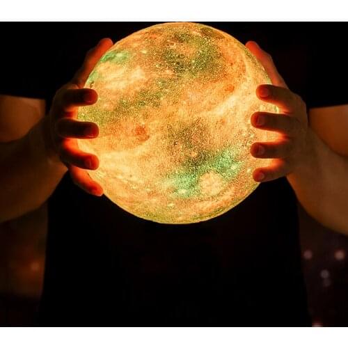 2021 3D Print LED Galaxy Lamp Night Light Touch Remote Star Projector Moon Lamps For Home Decor Gift USB Charging galaxy light