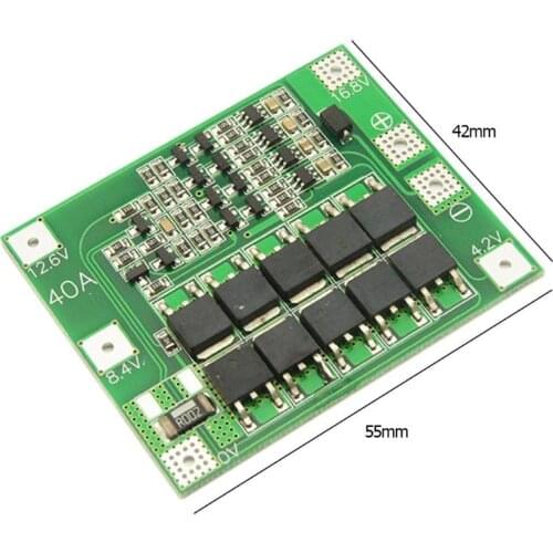 Lithium Battery 18650 Charger Protection Board Li-on Battery Charger Module for Drill Motor 4S 40A 16.8V Lipo Cell Module