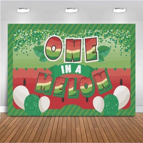 Green Theme Watermelon One Birthday Party Wall Poster Background Summer Fuirts Dinner Table Backdrop Vinyl For Show Photo