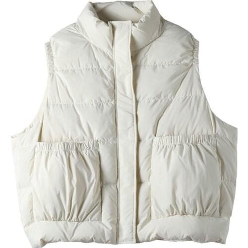 Spring autumn Warm Vest 2021 new Korean Loose Coat Thickening Before Short Cotton Waistcoat Winter Women Jacket