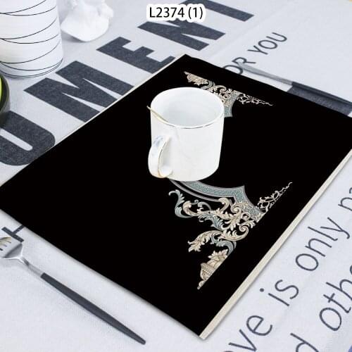 1 Piece Square Frame Pattern Mural Edge Printed Napkin Cloth Home Decoration Table Mat Cloth Tea Towel Coaster 42*32 Servilletas