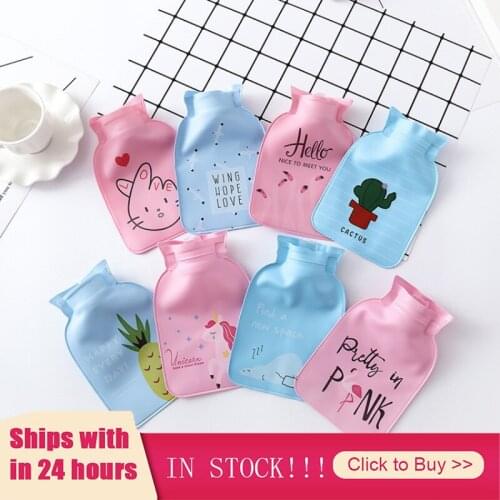 1Pc Lovely Cartoon Hand Po Warm Water Bottle Mini Hot Water Bottles Portable Hand Warmer Girls Pocket Hand Feet Hot Water Bags