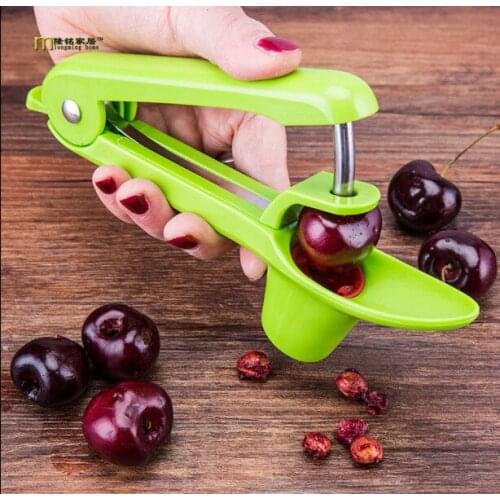 1PC Stainless Steel ABS Cherry Pitters Olives Go Nuclear Device Easy Squeeze Grip Fruit Vegetable Tool OK 0495