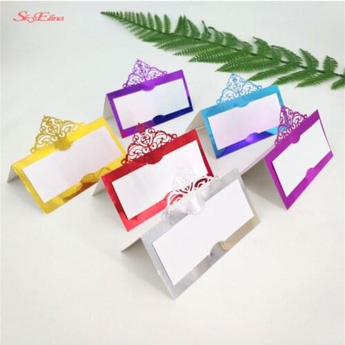 10PCS Table cards Name Place Cards Wedding Decoration Wedding Favors Supplies Pearlscent Paper Cards invitations 9X9cm 5z