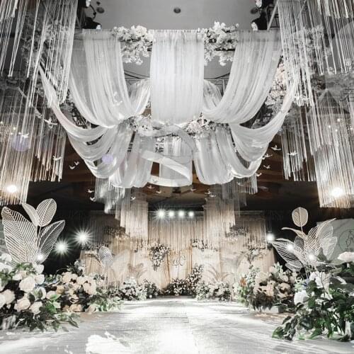 2021 bridal decoration wedding organza tulle roll fabric perspective background curtain decoration party event decoration 5z