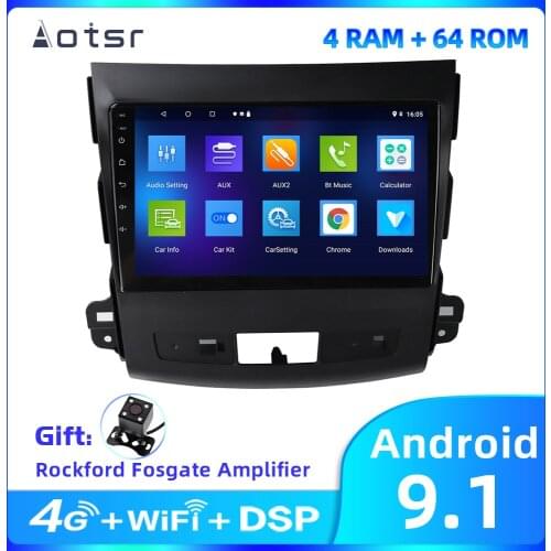 Aotsr 9 inch Android 9.1 2 Din Car Multimedia player GPS Navigation For Mitsubishi Outlander 2006-2011 radio DVD built in DSP