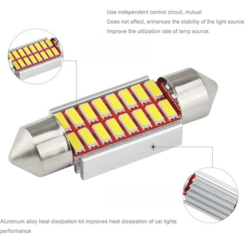 Car Led Dome Light Double Tip 4014 31/36/39/41mm Decoding Interior 1PC C5W C10W Super Bright Interior Reading Light
