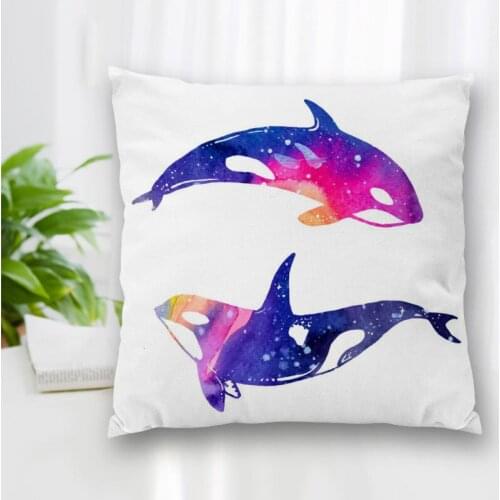 New Custom Animal Watercolor Painting Square Pillowcase Zippered Bedroom Home Pillow Cover Case 20X20cm 35X35cm 40x40cm
