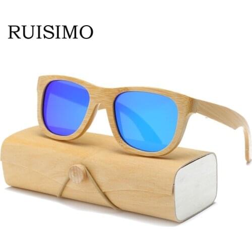 Wood Sunglasses Men women square bamboo Women for men women Mirror Sun Glasses retro de sol masculino 2017 Handmade with case