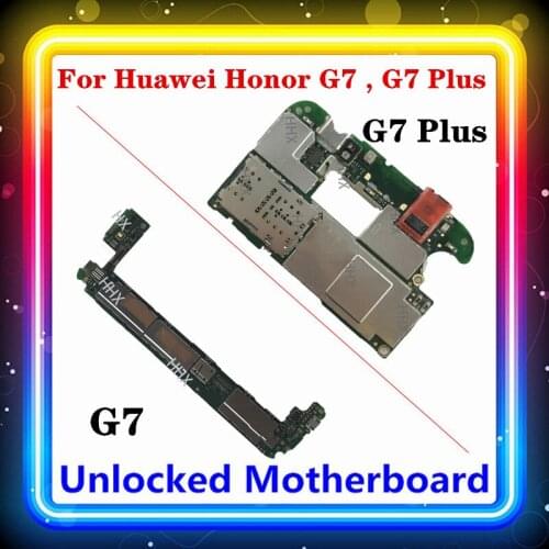 For Huawei Honor G7,G7 Plus Motherboard Original EMUI Android OS Main Board Clean Replaced Full Chips G7-UL20 RIO-UL00 RIO-UL10