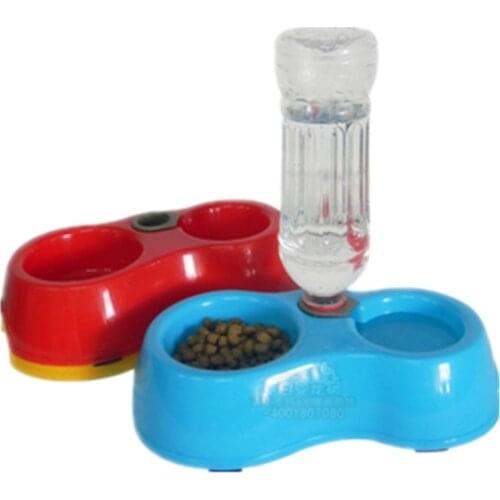 Dual Port Dog Automatic Water Dispenser Feeder Utensils Bowl Cat Drinking Fountain Food Dish Pet Bowl