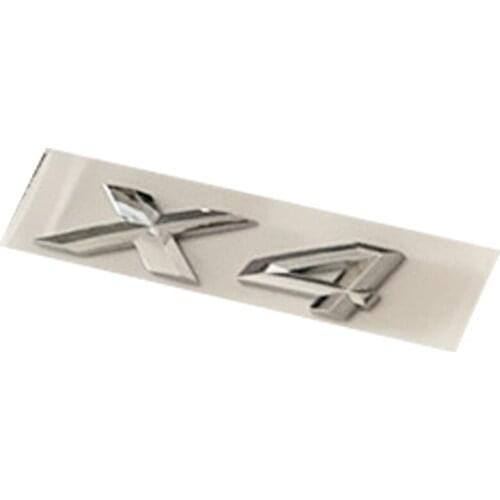 Letter Number Emblem for BMW X4 Trunk Model Name Badge Car Styling Refitting Sticker Chrome Silver