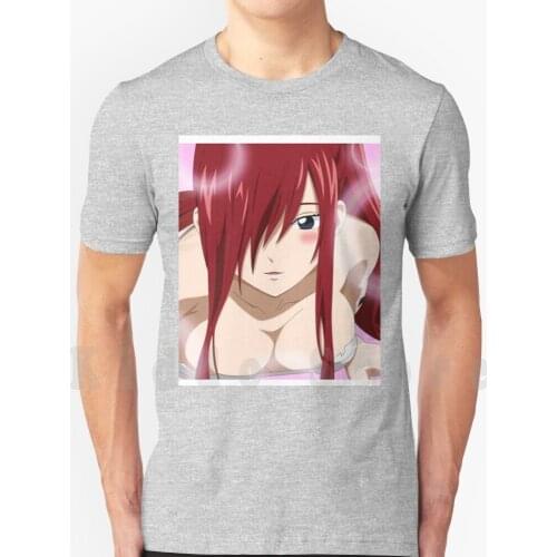 Erza T Shirt Print For Men Cotton New Cool Tee Fairy Tail Lucy Fairy Tail Ecchi Manga Sexy Anime Ladie Natsu Mirajane Juvia