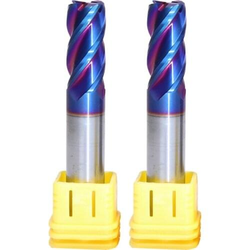 1pcs HRC65 4 Flutes 4mm~10mm round nose bull mill Solid Carbide endmill CNC Milling Cutter Tungsten Steel End millC Router Bits