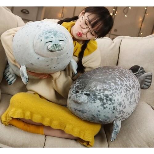 20CM Angry Blob Seal Pillow Chubby 3D Novelty Sea Lion Doll Plush Stuffed Toy Baby Sleeping Throw Pillow Gifts for Kids Toys