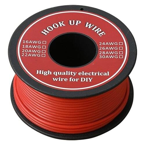 15m Soft Silicone Insulator UL3132 22 AWG Electrical Wire Tinned Copper Stranded Hook-up Wire 300V 6 Colors for DIY Toys Lamp