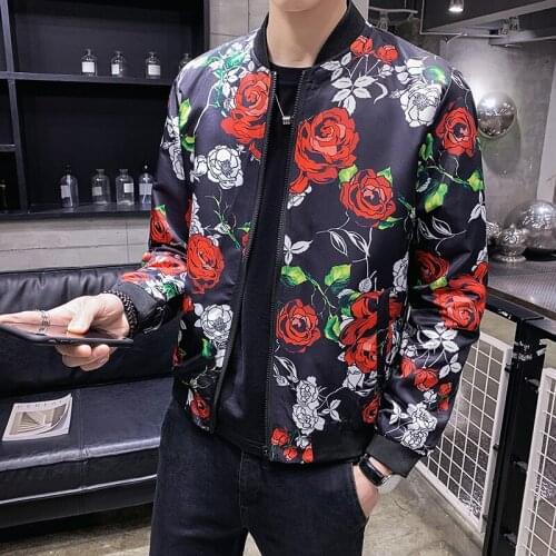 Fashion 2020 Spring Print Male Jacket Classic Designer Bomber Jackets Men Party Club Outfit Men Oversize 6xl Mens Pattern Jacket