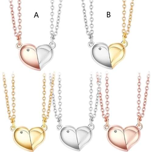 Magnetic Couple Necklace Rotating Love Lovesick Bean Pendant Couple Necklace Strong Magnetic Distance for Girlfriend Men Women