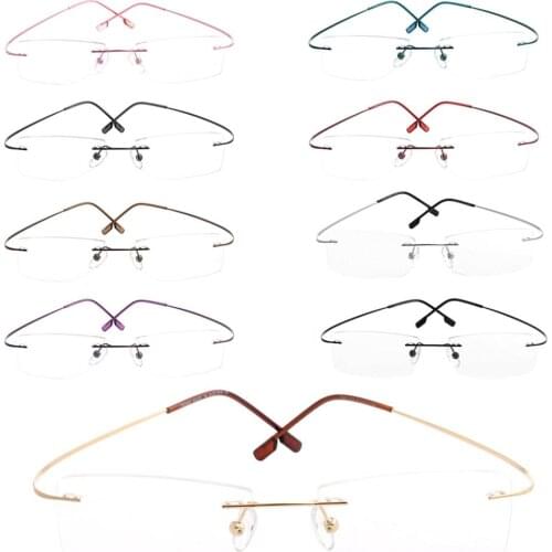 Fashion Metal Rimless Eye Glasses Eyeglasses Frame Spectacle Frames Eyewear Accessories