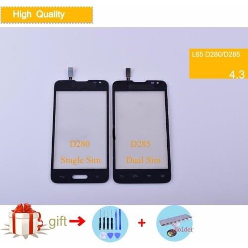 New D280 D285 Touch Screen front glass For LG Series III L65 D280 D280N Digitizer D285 Touch panel Glass Lens Panel Replacement