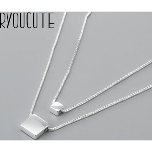 New Trendy Silver Color Multi-layer Chains Cube Box Necklaces for Women Jewelry Statement Necklaces Party Gifts