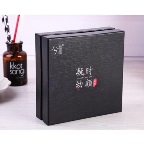 Wholesale custom printing wedding favors gift flip box coated art paper and grey cardboard foldable box with ribbon ---XP0481