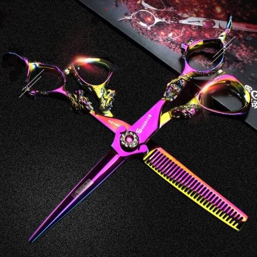 Sharonds Barber Shop Professional Hairdressing Scissors Set 5.5 & 6 inch Hair Stylist Special Thinning Hair Cutting Scissors
