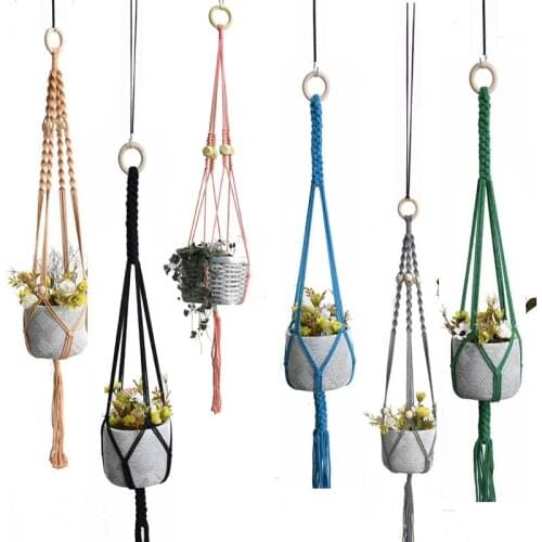 New arrival handmade macrame plant hanger for garden , pot tray holder , pot hanger pot holder for home garden