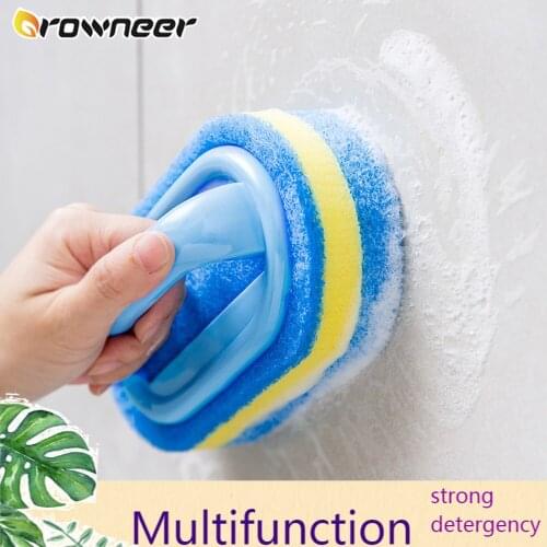 Handles Sponge Brush Blue Strong Detergency Kitchen Sink Pot Cleaner Ceramic Tile Glass Bathtub Wall Bathroom Cleaning Tool