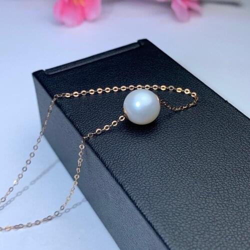 Shilovem 18k yellow gold Natural freshwater pearls pendants fine Jewelry women trendy plant necklace gift new myme9-1077zz