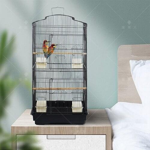 Foldable Metal Parrot Villa Bird Cage Thrush Starling Parrot Cage Heightened Bird Building Upgraded Version 46x36x90.5cm